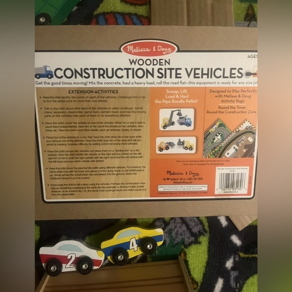 Melissa And Doug Wooden Cars, Car Loader And Town Rug Lot Kids Toys EUC - Picture 8 of 8